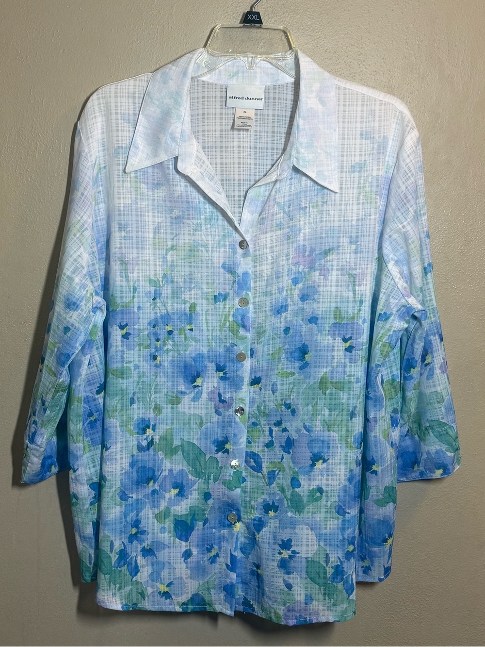 Women’s Alfred Dunner St Thomas Floral Ombré Button-Front Shirt Sz XL Like new!
